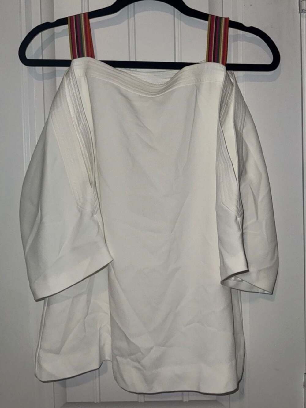 Trina Turk Rainbow Strap Off-the-Shoulder Cold-Shoulder Blouse
